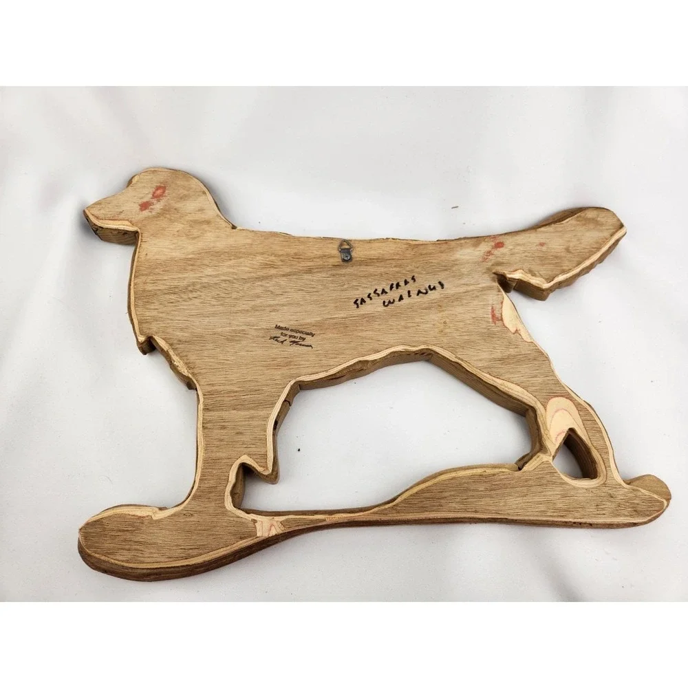 Large Wood Hand Crafted Intarsia Golden Retriever Handmade Wall Art‎ Artisan Dog